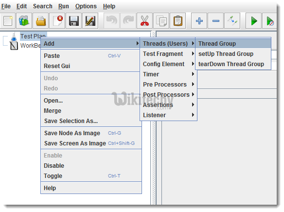  adding threadgroup in jmeter